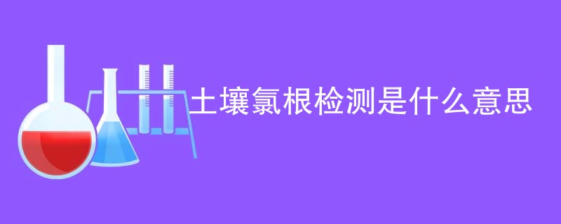土壤氯根检测是什么意思